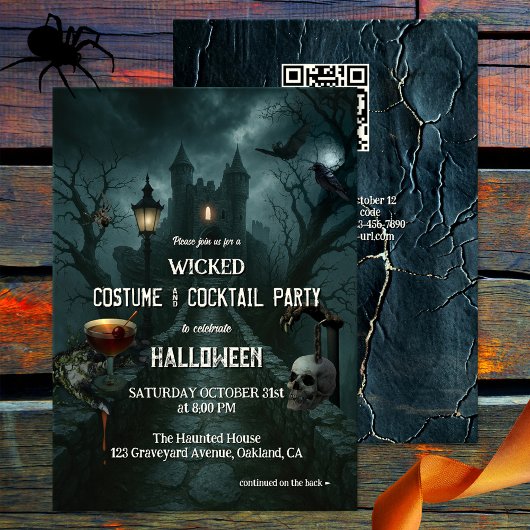 Invitation Costume et Cocktail de la fête d'Halloween