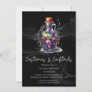 Invitation Costume et cocktails Fête d'Halloween pour adultes