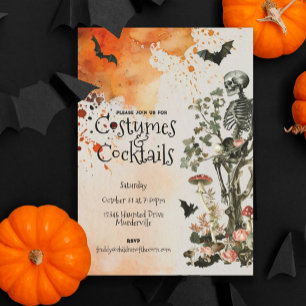 Invitation Costume et cocktails hantés Fête d'Halloween