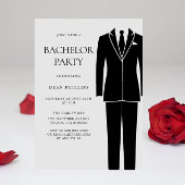 Invitation Costume et cravate noirs pour enterrement de vie d