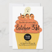 Invitation Costume Fantôme de Cupcake Frosted Halloween Party (Devant)