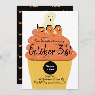 Invitation Costume Fantôme de Cupcake Frosted Halloween Party