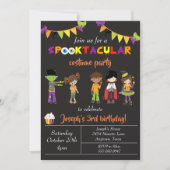 Invitation Costume Halloween Anniversaire Fête Enfant Trick T (Devant)