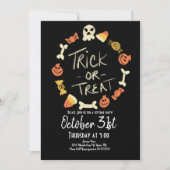 Invitation Costume Halloween Candy Chalk Style Anniversaire I (Devant)