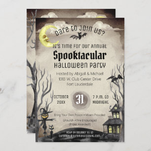 Invitation Costume Halloween déplaisant Soirée Éffrayante Sep