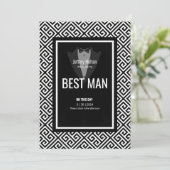 Invitation Costume homme d'honneur noir et blanc smoking (Debout devant)