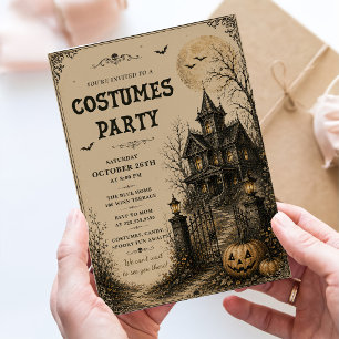 Invitation Costume Maison Hantée Vintage Soirée Halloween