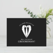 Invitation Costume Mariage noir et Cravate Groomsman Proposit (Debout devant)