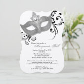 Invitation Costume Mascarade d'argent pour masques de bal Hal (Debout devant)