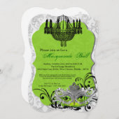 Invitation Costume Mascarade de boule de chaux Mascarade Hall (Devant / Derrière)