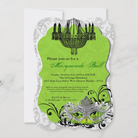 Invitation Costume Mascarade de boule de chaux Mascarade Hall (Devant)