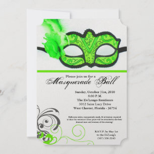 Invitation Costume Mascarade de boule de chaux Mascarade Hall