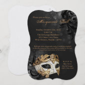 Invitation Costume Mascarade d'or pour l'Halloween (Devant / Derrière)