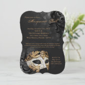 Invitation Costume Mascarade d'or pour l'Halloween (Debout devant)