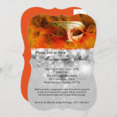 Invitation Costume Mascarade Orange Mascarade Masque Hallowee (Devant / Derrière)
