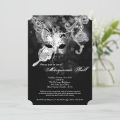 Invitation Costume Mascarade Papillon Argent Halloween (Debout devant)