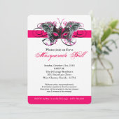 Invitation Costume Mascarade Papillon rose Halloween (Debout devant)