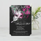 Invitation Costume masqué de papillon rose Halloween (Debout devant)