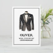 Invitation Costume Noir Drôle Vous Serez Ma Proposition Groom (Debout devant)