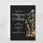 Invitation Costume noir et cocktails de la fête d'Halloween F (Devant)