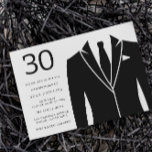 Invitation Costume noir et Cravate 30e fête d'anniversaire<br><div class="desc">Black Suit & Cravate 30th Birthday Party Invitation Voir la collection correspondante dans Niche and Nest Store Merci beaucoup</div>