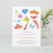 Invitation Costume Party Anniversaire de enfant partie Rainbo (Debout devant)
