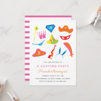 Invitation Costume Party Anniversaire de enfant partie Rainbo