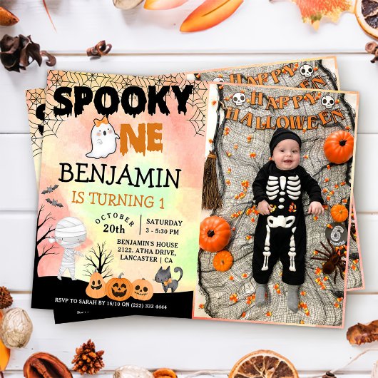 Invitation Costume pour enfants d'Halloween 1ère fête d'anniv