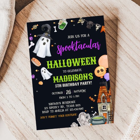 Invitation Costume pour enfants Spooktacular Halloween fête d