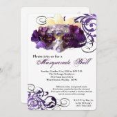 Invitation Costume pourpre Halloween de masque de mascarade (Devant / Derrière)