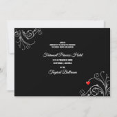 Invitation Costume Smoking & Silhouette de Mariée Mariage B&W (Dos)