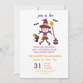 Invitation Costume sorcier mignon Halloween Party pour enfant (Devant)