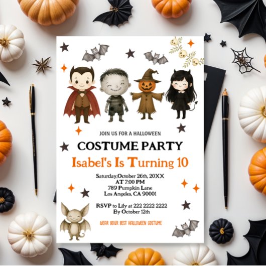 Invitation Costume Spooktacular modifiable Anniversaire Hallo