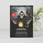 Invitation Costume squelette Fête d'Halloween (Debout devant)