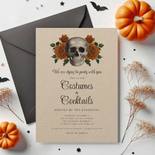 Invitation Costumes & Cocktail Halloween Floral Skull Vintage