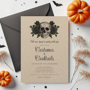 Invitation Costumes & Cocktail Halloween Floral Skull Vintage