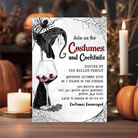 Invitation Costumes & Cocktails Adulte Halloween Gothique Par