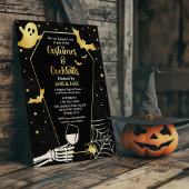 Invitation Costumes & Cocktails Black & Gold Halloween Party