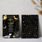 Invitation Costumes & Cocktails Black & Gold Halloween Party