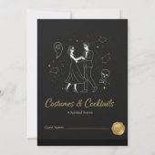 Invitation Costumes & Cocktails Chic Noir & Or Halloween (Dos)