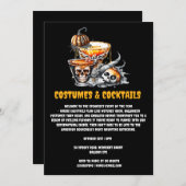 Invitation Costumes Cocktails éffrayant crâne boissons citrou (Devant / Derrière)