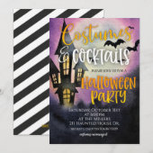 Invitation Costumes & Cocktails Fête d'Halloween (Devant / Derrière)