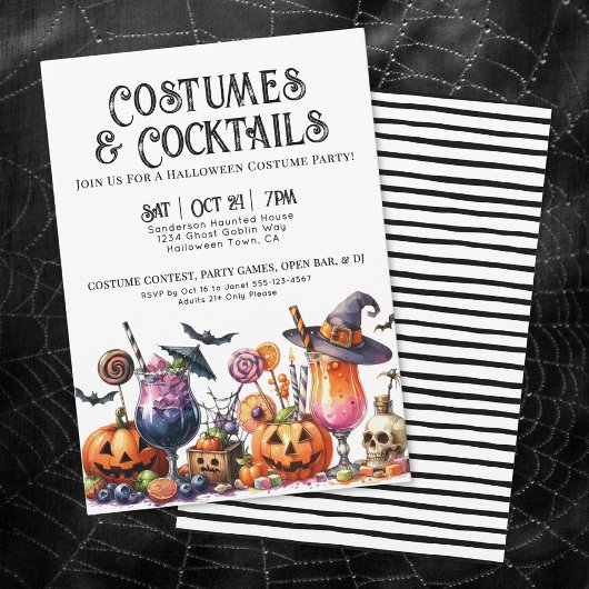 Invitation Costumes & Cocktails Fête d'Halloween