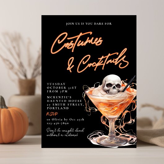 Invitation Costumes & Cocktails Fête d'Halloween adulte