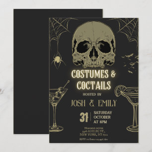 Invitation Costumes & Cocktails Halloween Adulte Party Scull