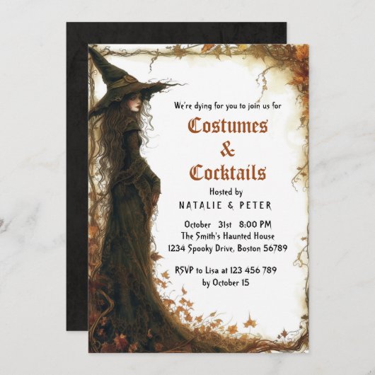Invitation Costumes & Cocktails I Witch (Devant / Derrière)
