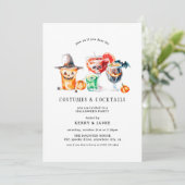 Invitation Costumes & Cocktails simples Fête d'Halloween (Debout devant)