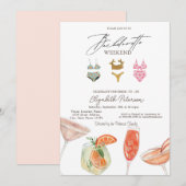 Invitation Costumes de bain Cocktails Bachelorette Party (Devant / Derrière)