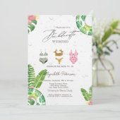 Invitation Costumes de bain Palm Leaf Pool Bachelorette Party (Debout devant)