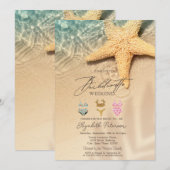 Invitation Costumes de bain Seastar Beach Bachelorette Party (Devant / Derrière)